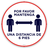 Please Keep 6 Feet Distance - Spanish
