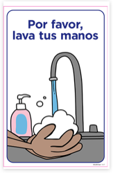 Please wash hands - Spanish