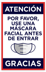 Please Wear Face Mask - Spanish