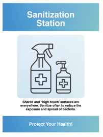 blue sanitization station