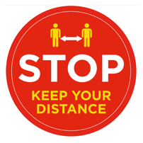 SOCIAL DISTANCING SIGNS DURABLE Vinyl Sticker Virus KEEP YOUR DISTANCE 