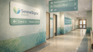 ARC Document Solutions healthcare wayfinding calming signage design