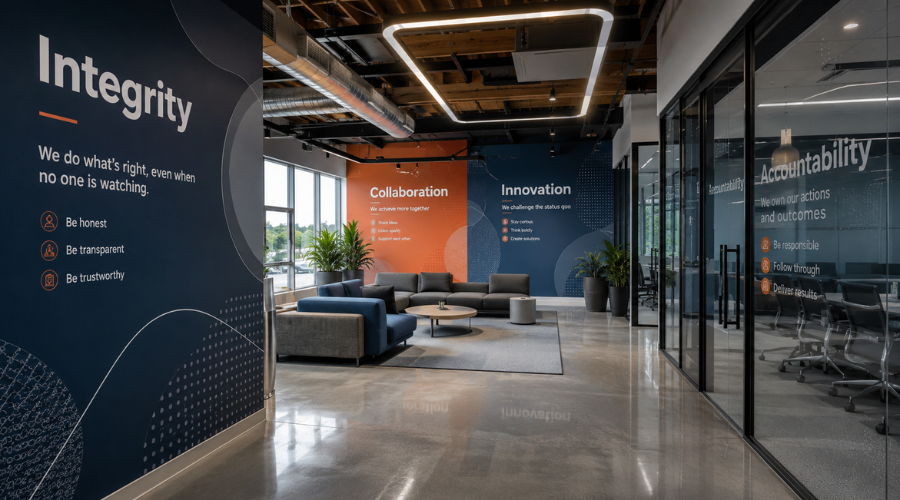 Workplace Culture Wall Graphics for Modern Offices