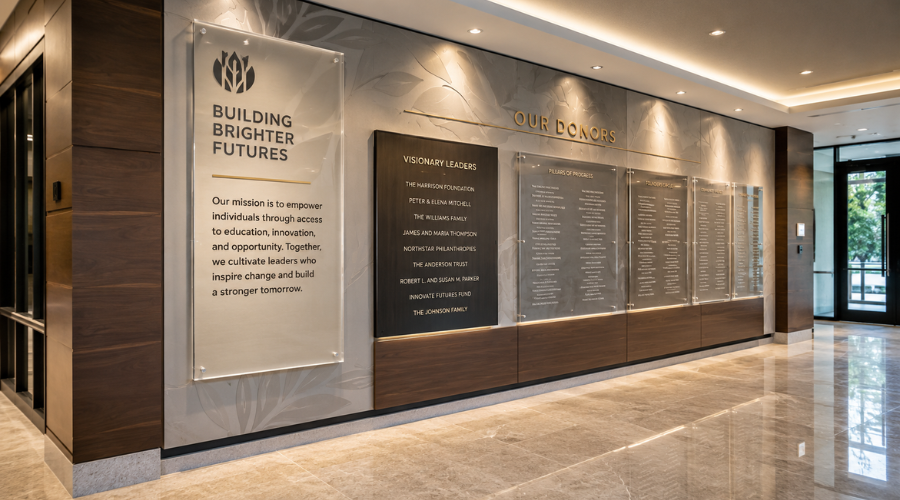 A Guide to Donor Recognition Wall Plaques
