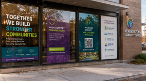 ARC Document Solutions wall window graphics nonprofit awareness