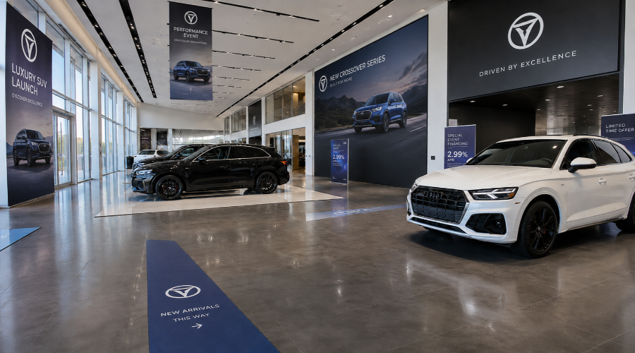 Boosting Sales with Car Dealership Graphics Showroom Service
