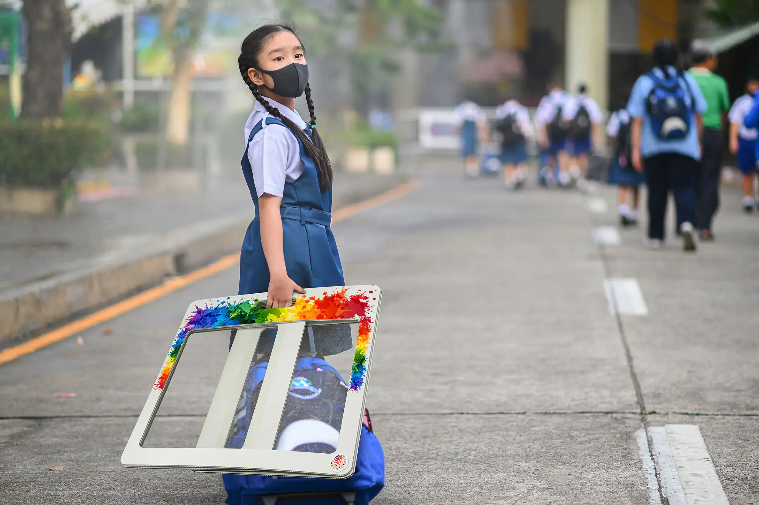 Girl Carrying Water Color Logo