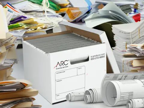 Scanning box document mockup with roll